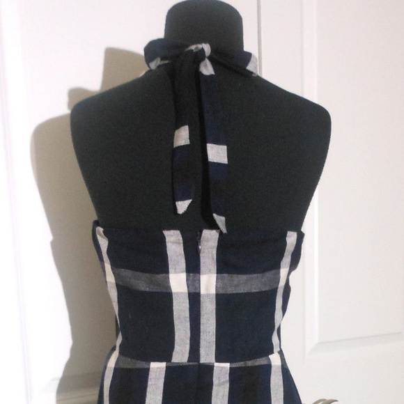 ANTHROPOLOGIE Plaid Halter Dress 10/12 Eva Franco - Picture 5 of 7